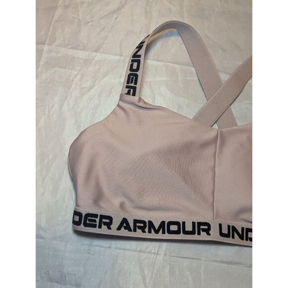 Under Armour Womens Strappy Sportlette Sport Bar Bralette Light Pink Size Medium - Picture 3 of 8